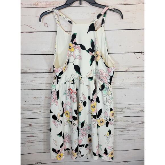 Torrid White Floral Textured Lined Knit High Neck Skater Dress Women's Size 1X - Picture 8 of 12